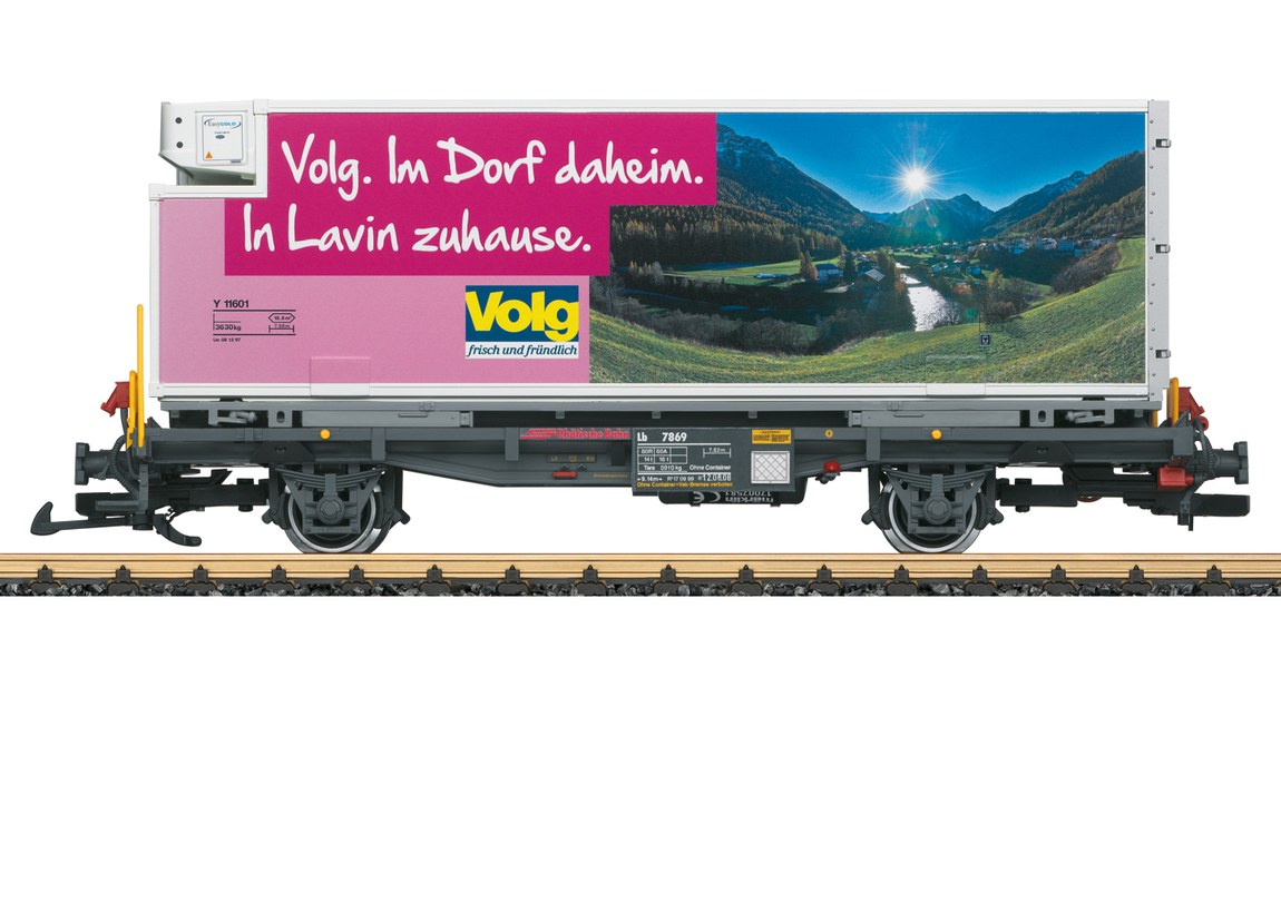 Gゲージ 鉄道模型 貨車 LGB エルジービー RhB Volg 2軸 コンテナ車 Era V VI DC Container Car