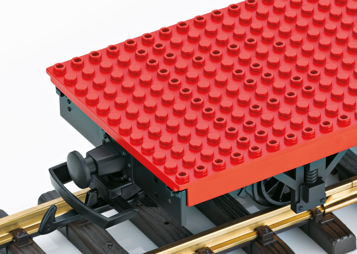 Gゲージ 鉄道模型 貨車 LGB エルジービー 2軸ブロック車 赤/黒 2-axle Brick Wagon red/black