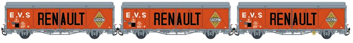 HOゲージ 鉄道模型 貨車 LS Models エルエスモデルズ SNCF 有蓋車 3両セット EVS Renault Era III DC 3pcs set grau