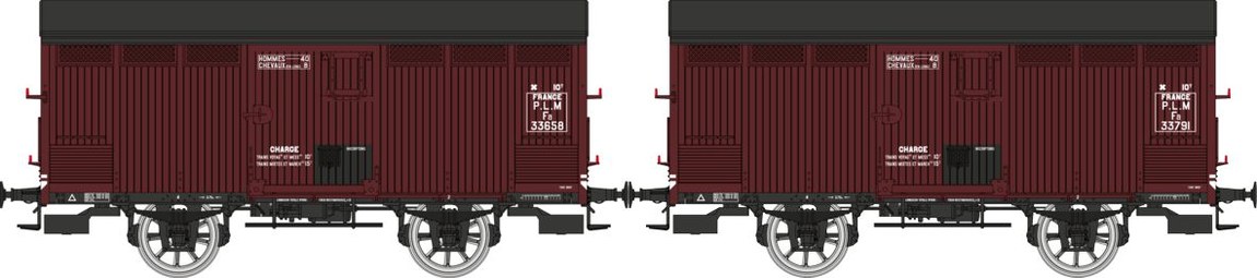HOゲージ 鉄道模型 貨車 REE Modeles REEモデルズ PLM 2x 有蓋車 Primeur 10T Era II DC Vertical Planking