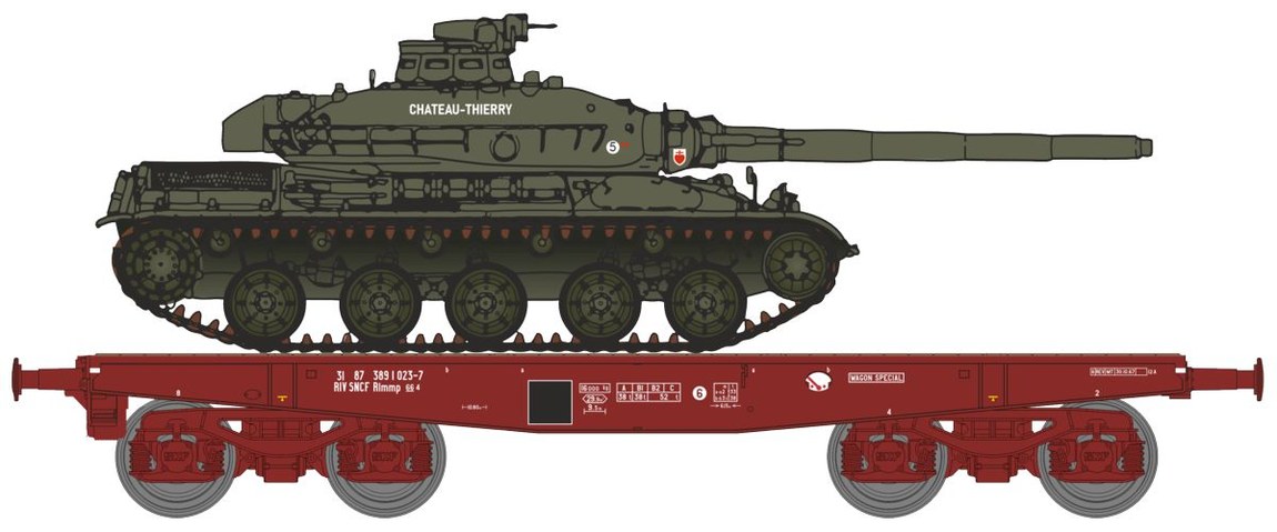 HOゲージ 鉄道模型 貨車 REE Modeles REEモデレス SNCF 戦車輸送車 Rlmmp 31 87 389 1 023 7 Era IV DC