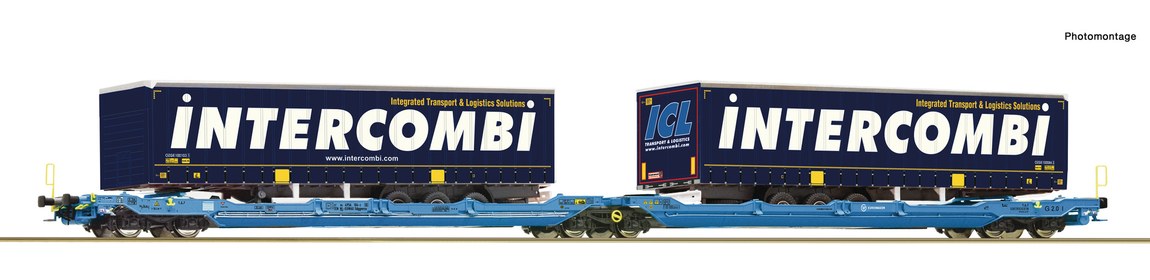 HOゲージ 鉄道模型 コンテナ車 Roco ロコ Eurowaggon T3000e Intercombi Era VI DC Pocket wagon