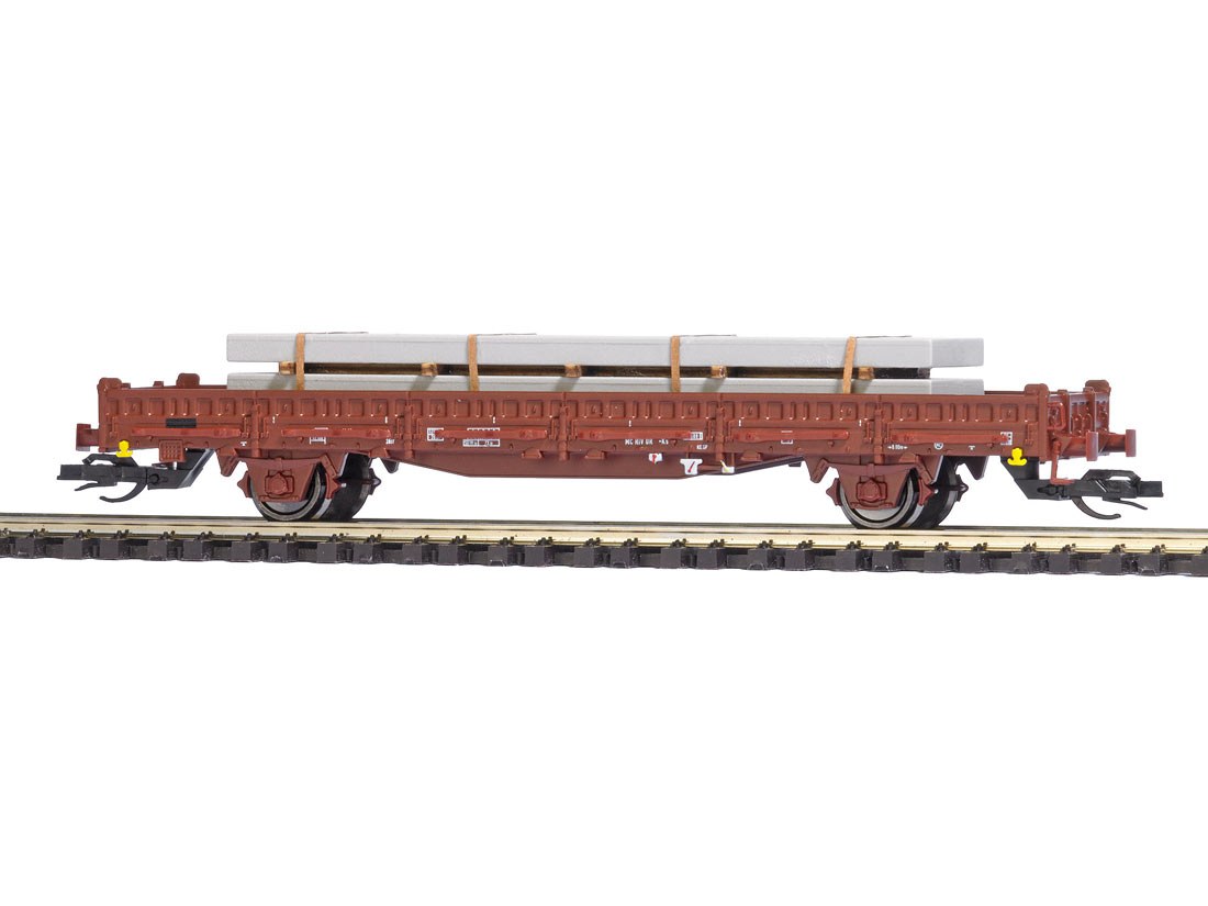 TTゲージ 鉄道模型 貨車 Busch ブッシュ DR Flachwagen Ks Era IV Concrete slabs