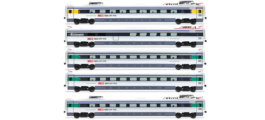 HOゲージ 客車 Rivarossi SBB ETR 470 中間車 5両セット Era V DC