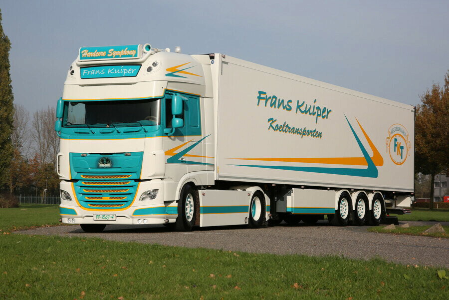 2026年発売予定 DAF XF SUPER SPACE CAB MY2017 4X2 リーファートレーラー 3 AXLE Frans Kuiper / WSI 1/50 建設機械 模型