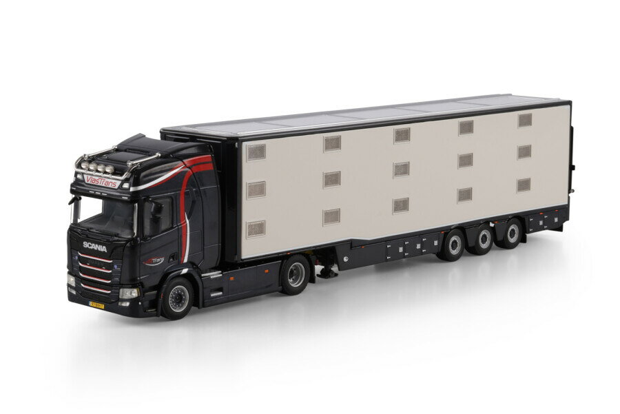 【予約】2026年発売予定 Scaniaスカニア R HIGHLINE CR20H 4X2 ISO THERM LIVE STOCK TRAILER - 3 AXLE VlasTrans / WSI 1/50 建設機械 模型