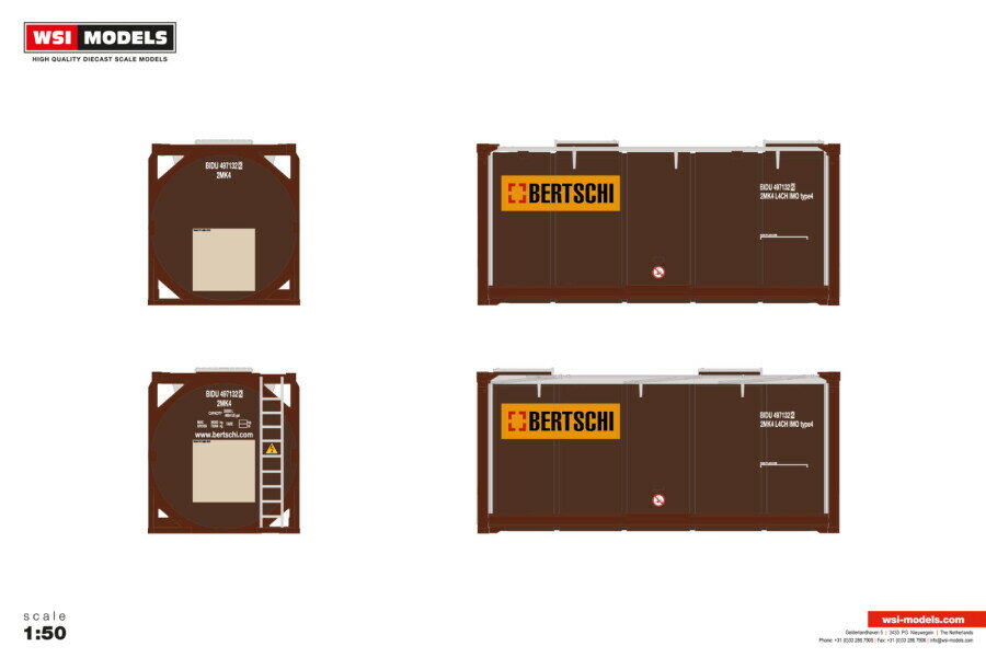 2026年発売予定 Bertschi 20FT TANK CONTAINER / WSI 1/50 建設機械 模型