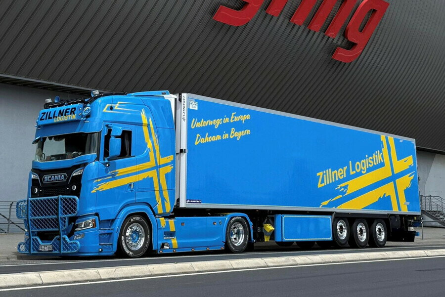 2026年発売予定 Scaniaスカニア S HIGHLINE CS20H 4X2 REEFER TRAILER リーファートレーラー 3 AXLE Zillner / WSI 1/50 建設機械 模型