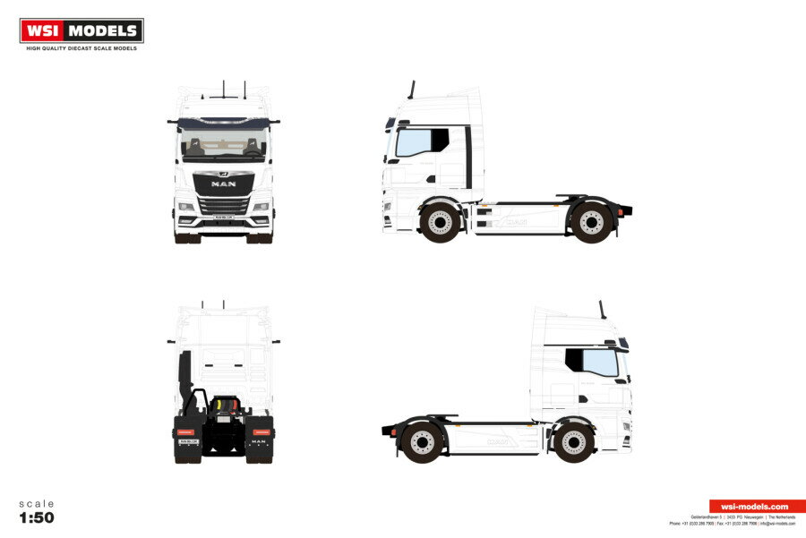 Hot Wheels - 【予約】2026年発売予定 MAN TGX GX 4X2 White Line / WSI 1/50 建設機械 模型