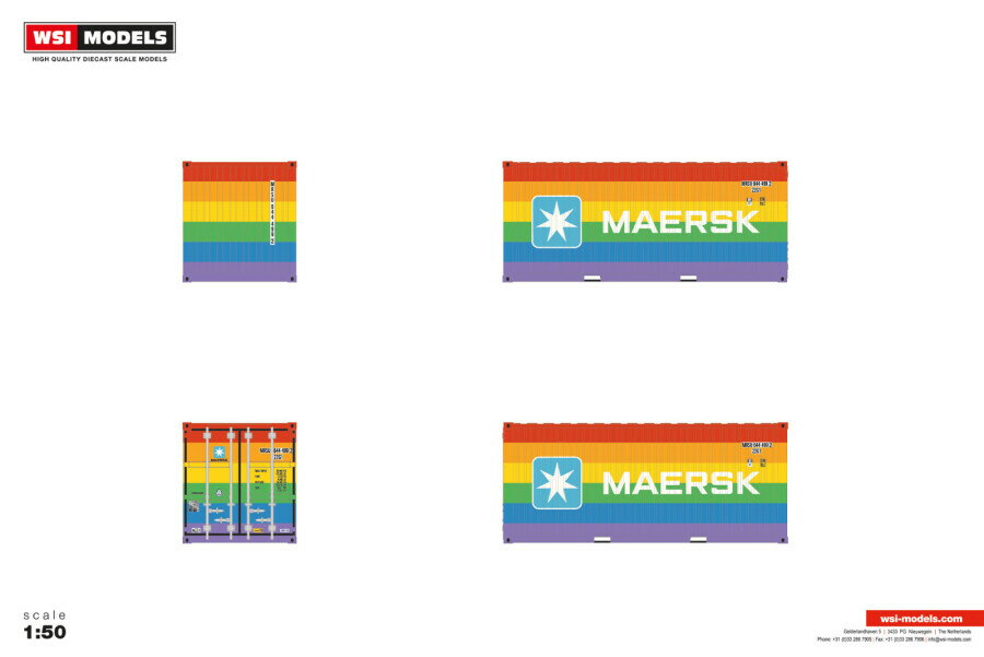 【予約】2026年発売予定 Premium Line 20FT コンテナ MAERSK RAINBOW / WSI 1/50 建設機械 模型