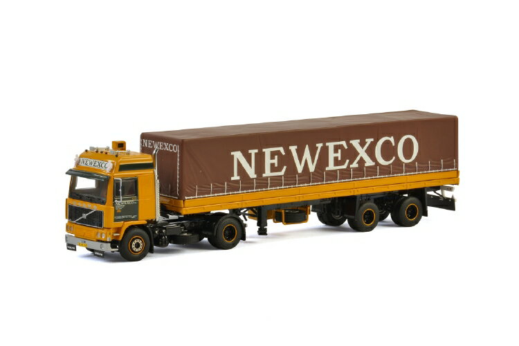 Newexco VOLVO F12 4X2 CLASSIC CURTAINSIDE TRAILER 2 gbN/݋@B͌^ Hԗ WSI 1/50 ~j`A