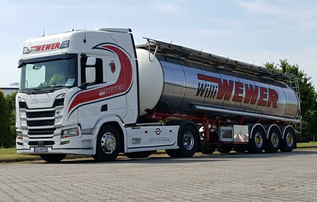 Willi Wewer Scaniaスカニア R Highline CR20H Tanker Liquid3軸トラック 建設機械模型 工事車両 WSI 1/50 ミニチュア 1