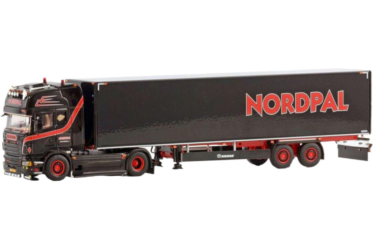 Nordpal Scania R6 Topline 4x2 ボックスセミトレーラー 2軸 トレーラー / WSI 1/50 建設機械模型 工事車両