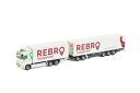 REBRO TRANSPORT; VOLVO FH05 GLOBETROTTER 6X2 TAG AXLE RIGED | TRUCK | DRAWBAR | ROAD TRAIN - 8 AXLE /WSI トラック トラクタ 1/50 建設機械模型 ミニチュア ミニカー