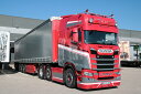 【予約】3月以降発売予定Transports F.L.A.M. SCANIA S HIGHLINE 6X2 TWINSTEER カーテンサイダートレーラー 3 軸 トラック トレーラー/WSI 建設機械模型 工事車両 1/50 ミニカー