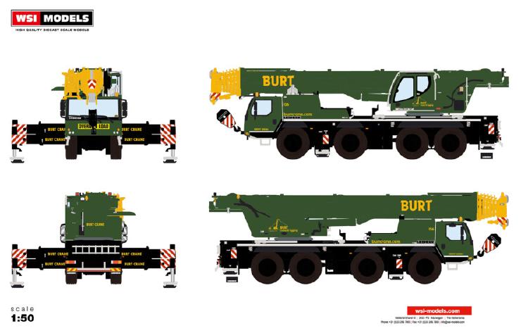 【予約】2024年発売予定BURT CRANE & RIGGING; LIEBHERR LTM 1090-4.2 /モバイルクレーンWSI 1/50 建設機械模型