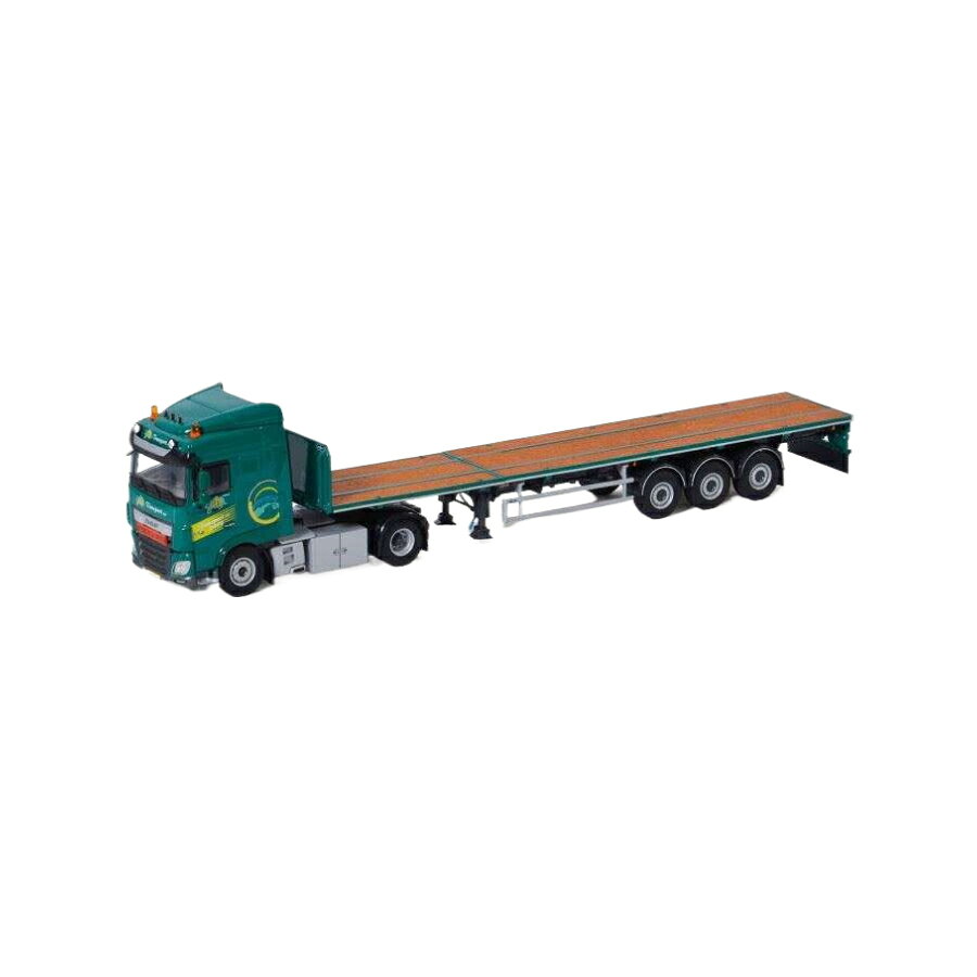 AM Transport DAF XF Space Cab MY2017 flatbed trailer トレーラー / WSI 1/50 建設機械模型 工事車両