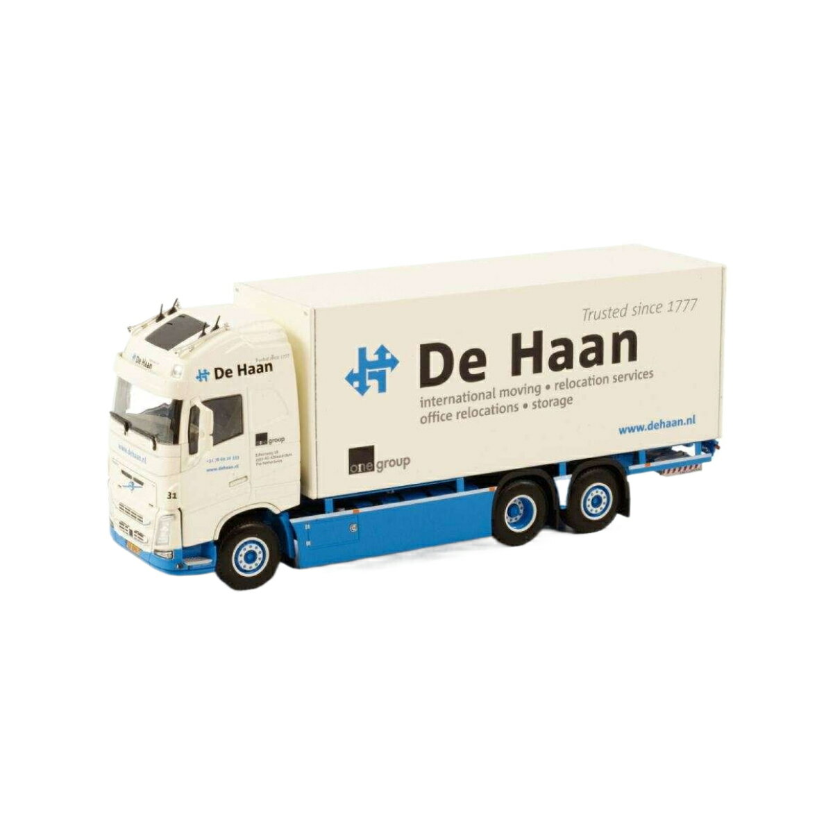 De Haan Verhuizingen Volvo FH04 Globetrotter XL 6x2 box rigid トラック / WSI 1/50 建設機械模型 工事車両