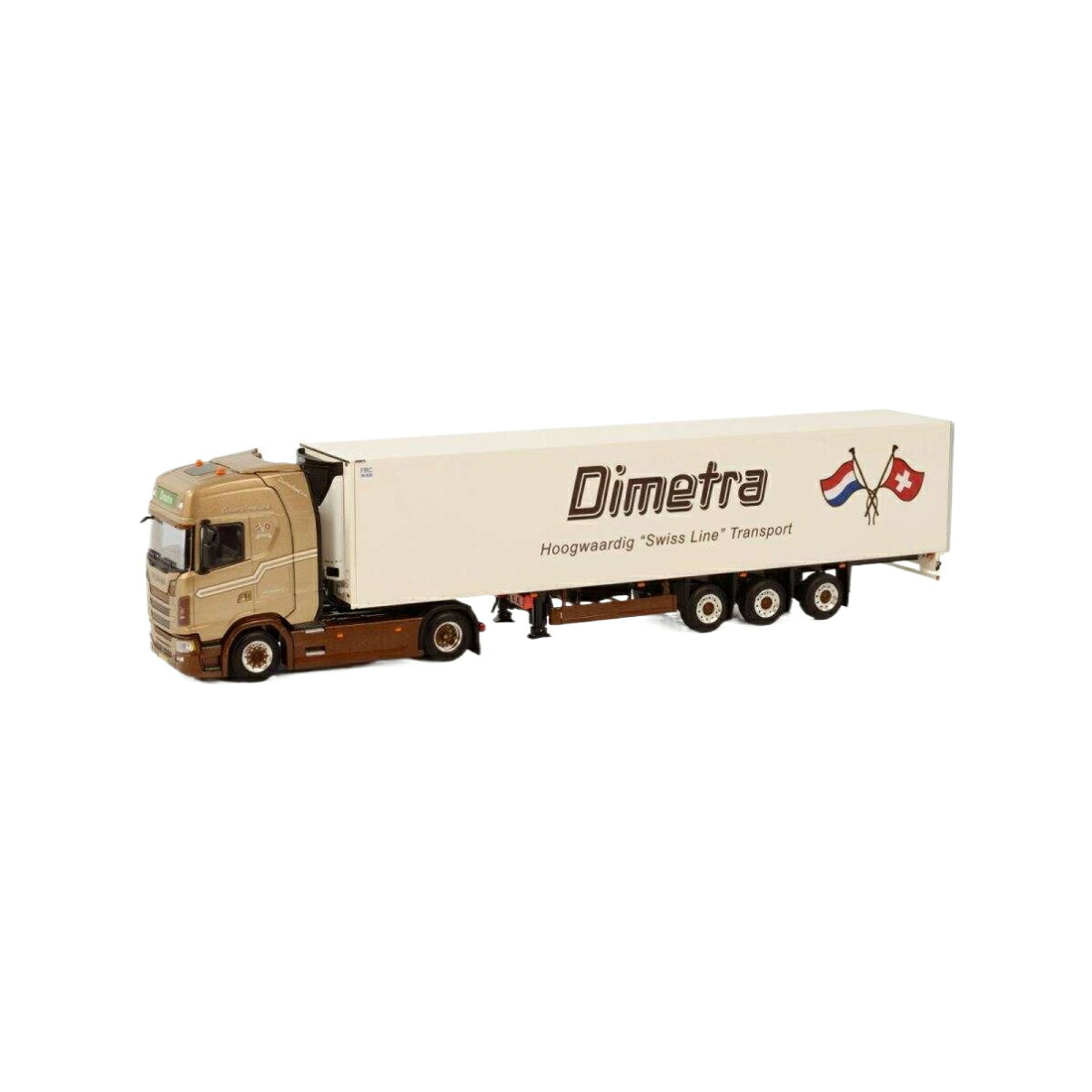 Dimetra Scania S Highline CS20H 4x2 Reefer Semitrailer 3axle トレーラー / WSI 1/50 建設機械模型 工事車両