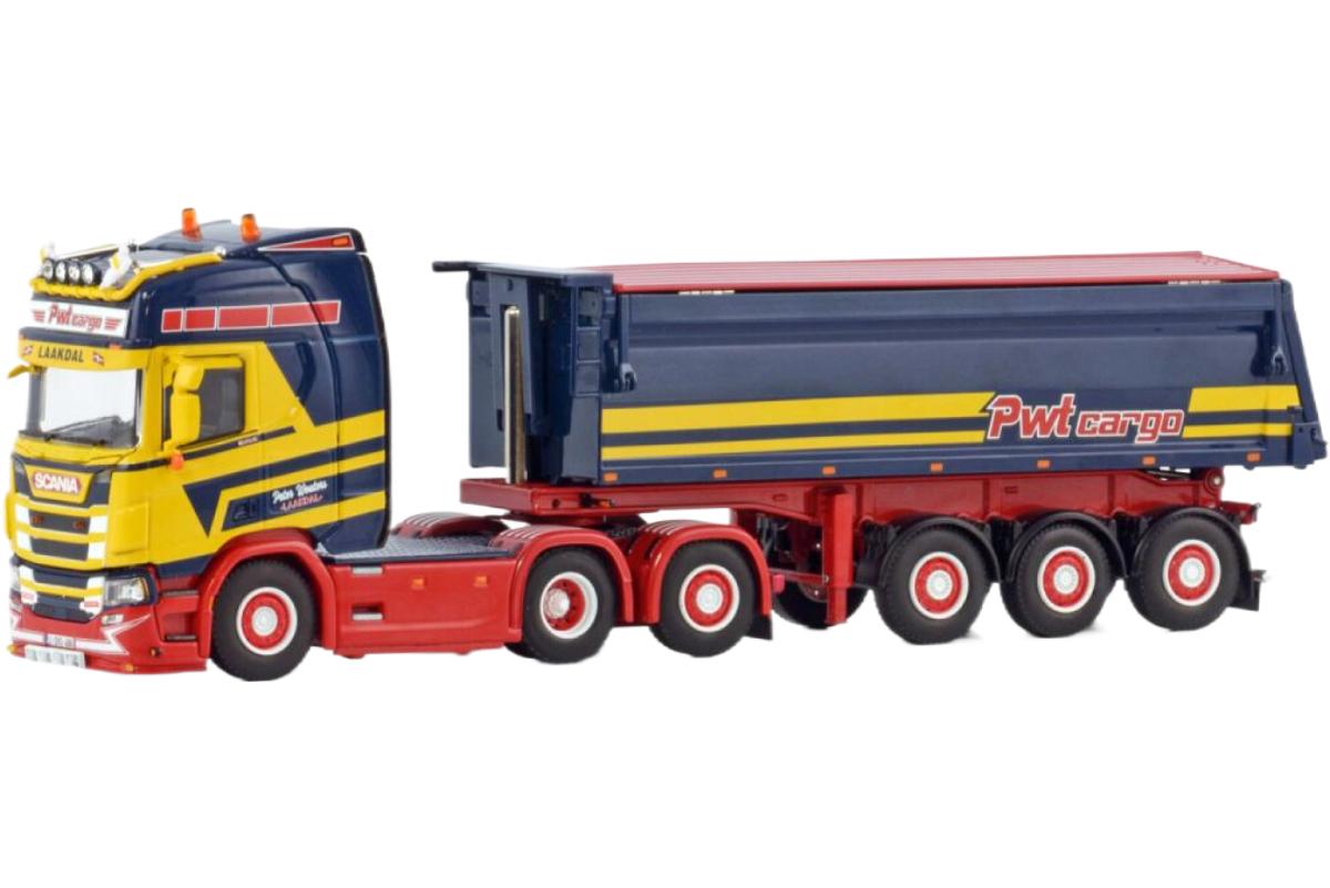 Hot Wheels - PWT Cargo Scania R ハイライン CR20H 6x2 トラクタヘッド / WSI 1/50 建設機械模型 工事車両