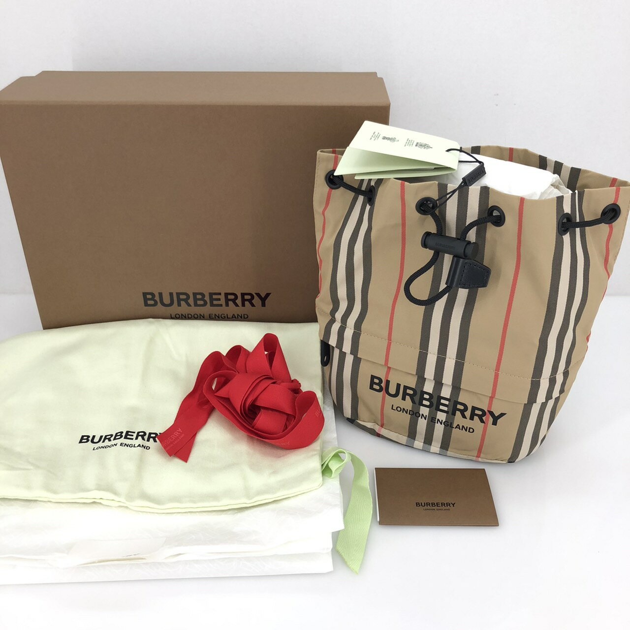 【中古】 BURBERRY バーバリー ハンドバッグ 巾着 