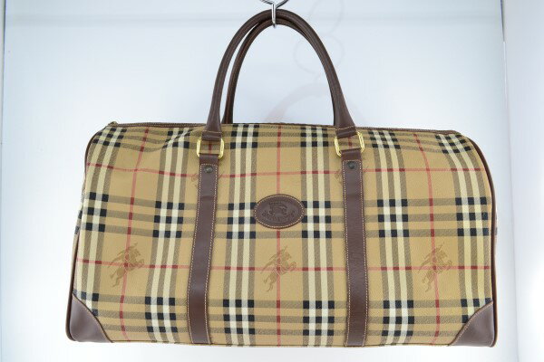 【中古】Burberrys バーバリー ノバチェック ボストンバッグ ノヴァチェック 旅行バッグ ブラウン×ベージュ ※ショルダーストラップ欠品 02r6026 中古品【牛久店】