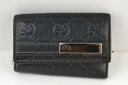 【中古】GUCCI グッチ シマレザー6連キーケース シリアルNO.2370509.0416 黒 ブラック 02r4326 中古品