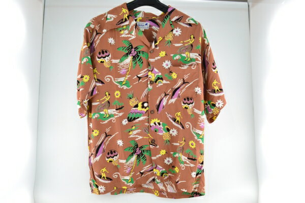【中古】SUNSURF サンサーフ ALOHA by KING SMITH アロハシャツ SS34172 ELLERY CHUN'S CREATION サイズS レーヨン 茶 ブラウン 02r9956 中古品【牛久店】
