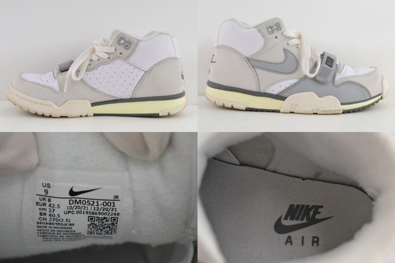 【中古】NIKE AIR TRAINER 1 ナイキ エア トレイナー 1 DM0521-001 スニーカー 27cm フォトンダスト/ライトスモークグレー 箱あり 02r10094 中古品【牛久店】