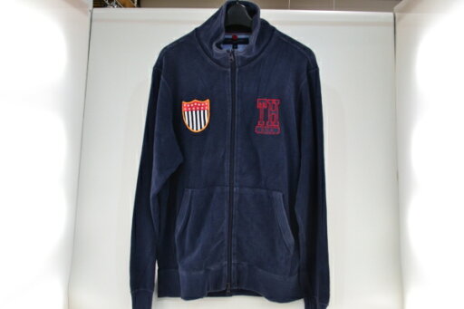【中古】TOMMY HILFIGER トミーヒルフィガー タオル地 ジップジャケット サイズM 紺 ネイビー 02r10445 中古品【牛久店】
