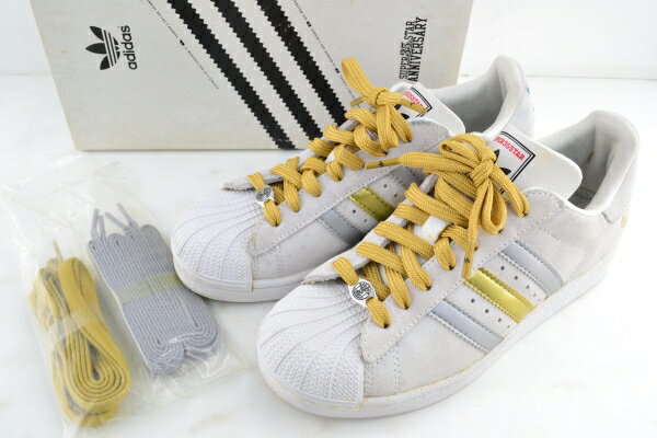 楽天トレーダー　楽天市場店【中古】adidas SUPERSTAR アディダス スーパースター 35th ANNVERSARY MUSIC SERIES BAD BOY バッドボーイ 114204 スニーカー 23.5cm 白 ホワイト 箱・替え紐あり 02r12555 中古品【牛久店】