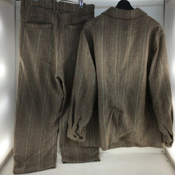 【中古】remer リメール セットアップ テーラードジャケット パンツ セット RRZAM0920001　グレンチェック柄 茶系 ブラウン系 トップスM/パンツS 02r14313 中古品 【牛久店】