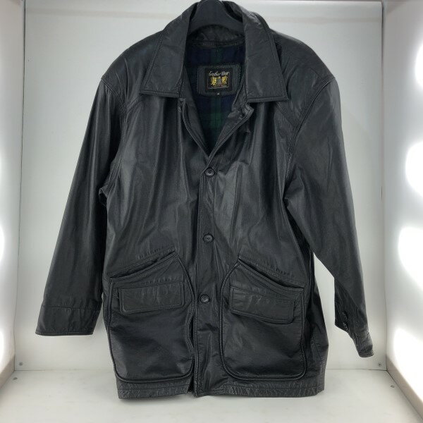 【中古】LEATHER WEAR ライナー付レザージャケット 牛革 革ジャン サイズM 黒ブラック 02r15478 中古品 【牛久店】