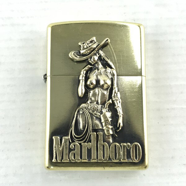 【中古】ZIPPO ジッポー ジッポ Marlboro マルボロ オイルライター 2018年製 金色 02r16853 中古品 【牛久店】