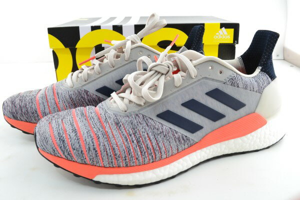 【中古】adidas(アディダス) SOLAR GLIDE ソーラーグライド D97080 スニーカー グレー×オレンジ 灰×オレンジ 箱あり 02r6213 中古品 【牛久店】