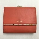 【中古】Paul Smith ポールスミス ペタルプリントトリム 三つ折りがま口財布 二つ折り 口金 レディース 橙 オレンジ系 花柄 02r14487 中古品【牛久店】