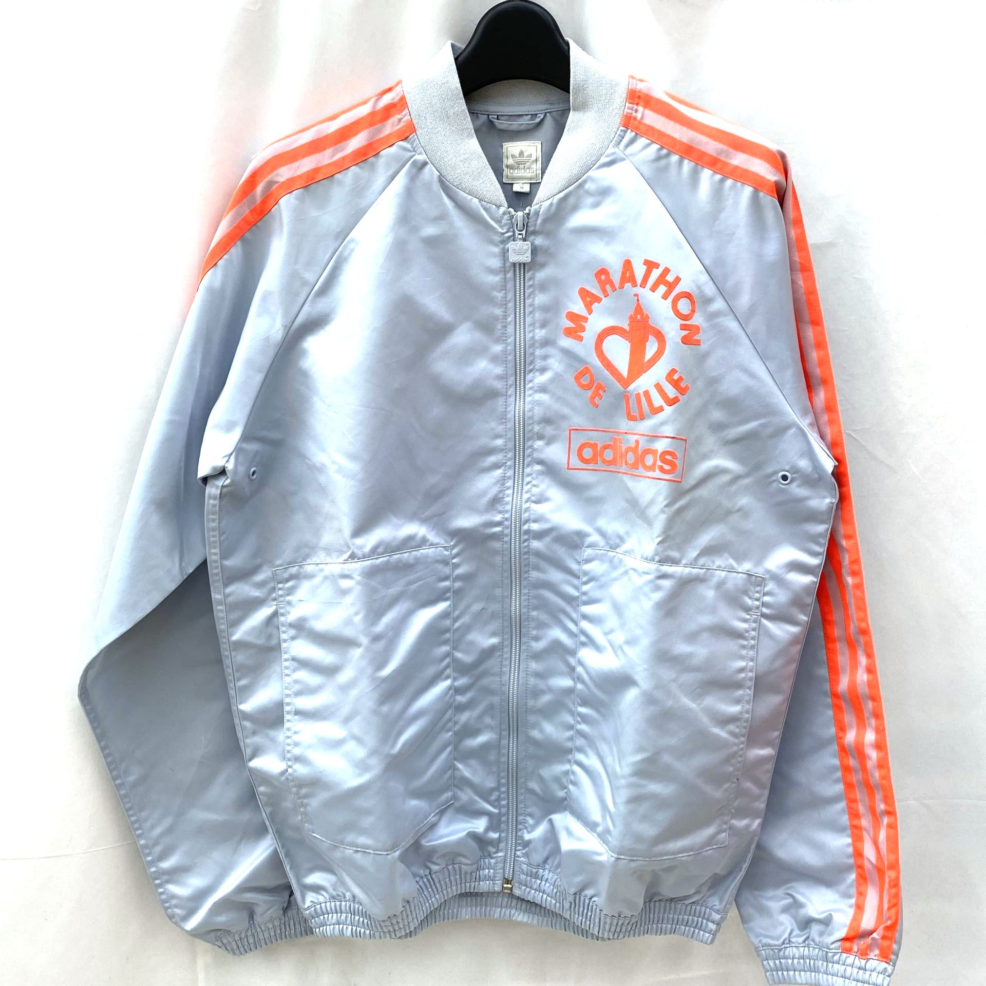 【中古】adidas アディダス 90's ナイロンジャケット 90年代 Mサイズ ライトグレー メンズ アウター ストリート 03r9330【入間店】