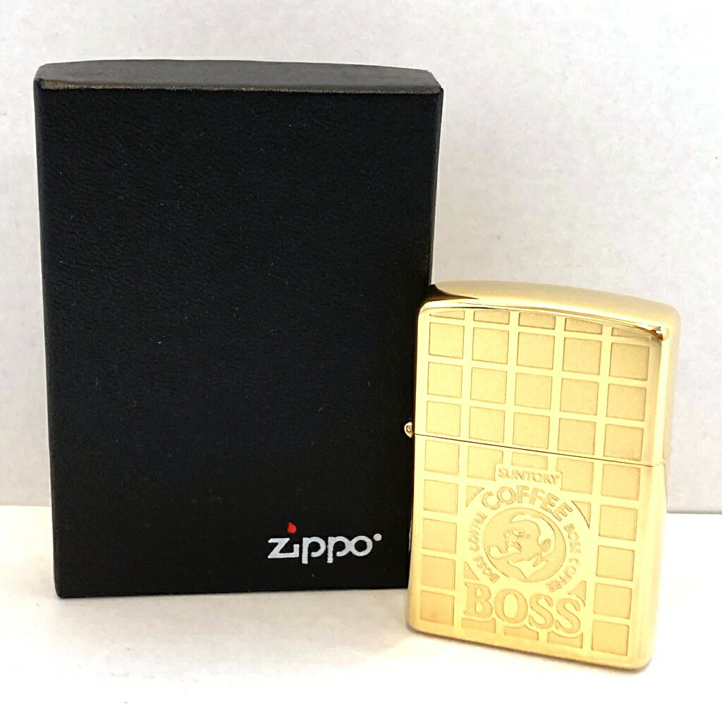 【中古】ZIPPO ジッポ― ジッポライター サントリー BOSS ボス 2003年製 ゴールド 限定 箱付き 03r10064【入間店】