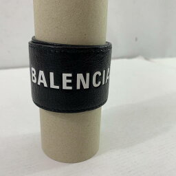 【中古】バレンシアガ BALENCIAGA サイクルブレスレット 469170 レザー ブラック 黒 アクセサリー04r7898【八王子】