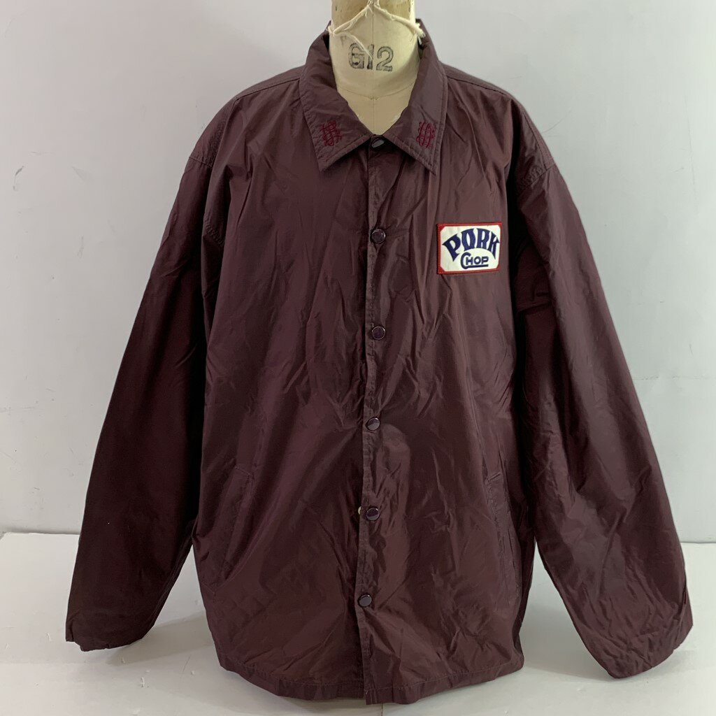 【中古】PORKCHOP GARAGE SUPPLYポークチョップ ボアコーチジャケット　ナイロン　ワインレッド　Lサイ..