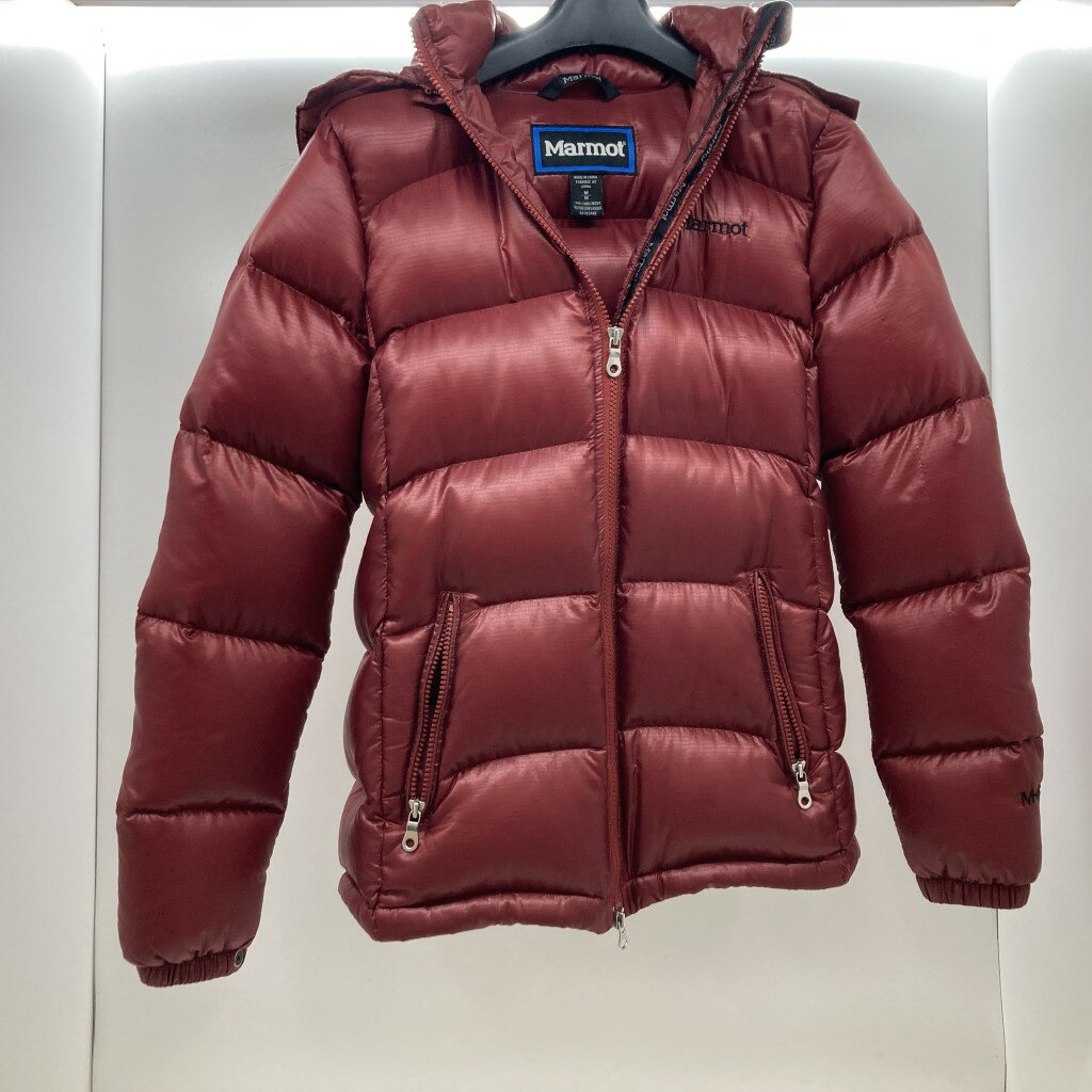 【中古】Marmot マーモット ダウンジャケット ダウンパーカー ファー付き レディースM 赤 06r0060【三郷店】