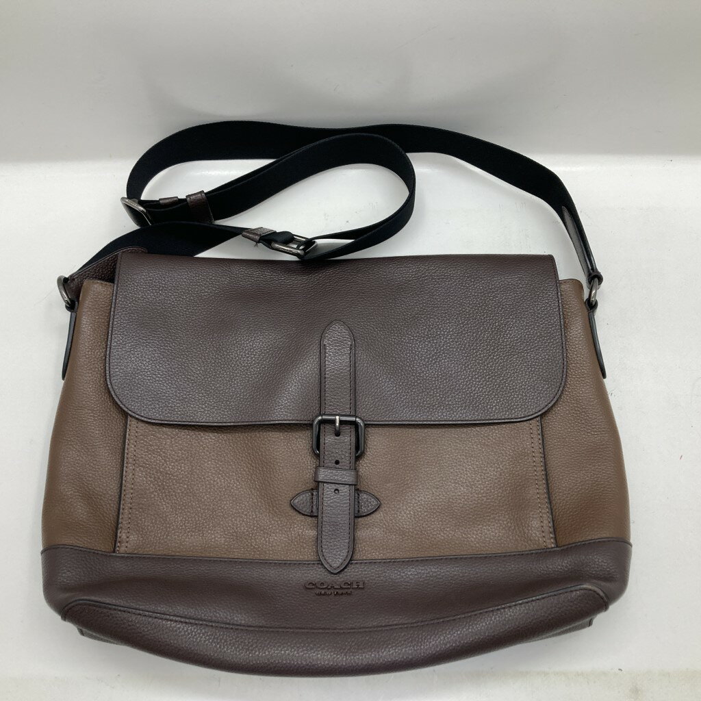 【中古】 COACH コーチ HUDSON MESSENGER IN HERITAGE COLORBLOCK LEATHER メッセンジャーバッグ メンズ ダークブラウン 06r0087　三郷店