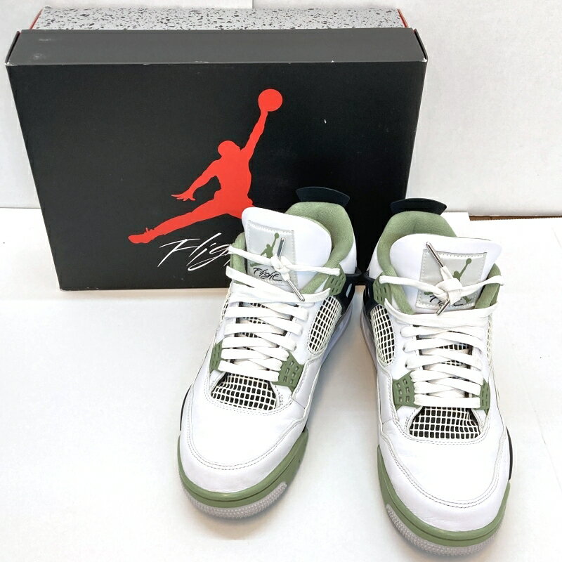 【中古】Nike WMNS Air Jordan 4 "Oil Green" ナイキ ウィメンズ エアジョーダン4 "オイルグリーン"ホワイト 27.5cm 中国製 メンズ スニーカー AQ9129-103 03w00011【入間店】