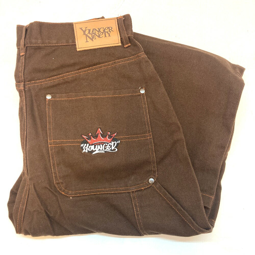 【中古】9090×Younger Song ナインティナイン×ヤンガーソング Double Knee Painter Pants ダブルニー ペインターパンツ サイズL ブラウン 茶色 中国製 メンズ ズボン 03w00128【入間店】