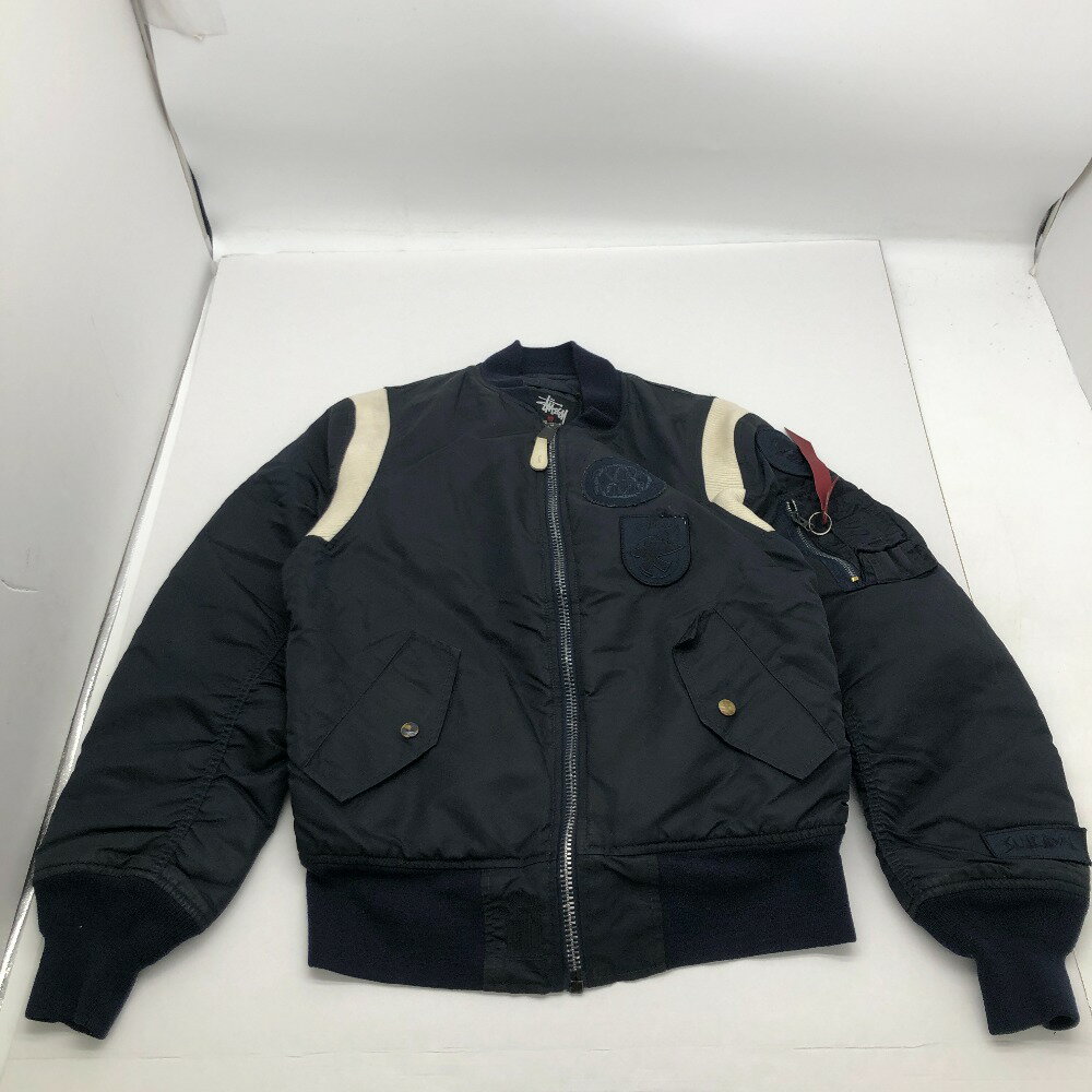 STUSSY × Fragment Design コラボ スタジャン L 紺/黒 STUSSY × Fragment Design コラボ スタジャン L 紺/黒