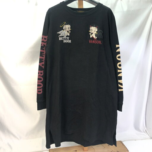 【中古】 バンソン × ベティブープ VANSON × BettyBoop シャツワンピース ブラック サイズXL レディース 長袖 ワンピース コットン 01w-0608 【結城店】 【中古】 バンソン × ベティブープ VANSON × BettyBoop シャツワンピース ブラック サイズXL レディース 長袖 ワンピース コットン 01w-0608 【結城店】
