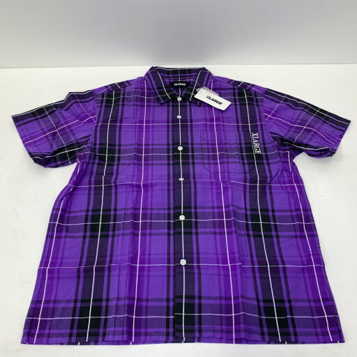 07w6804★ エクストララージ XLARGE チェックシャツ パープル 紫 Mサイズ タグ付き【中古品】 07w6804★ エクストララージ XLARGE チェックシャツ パープル 紫 Mサイズ タグ付き【中古品】