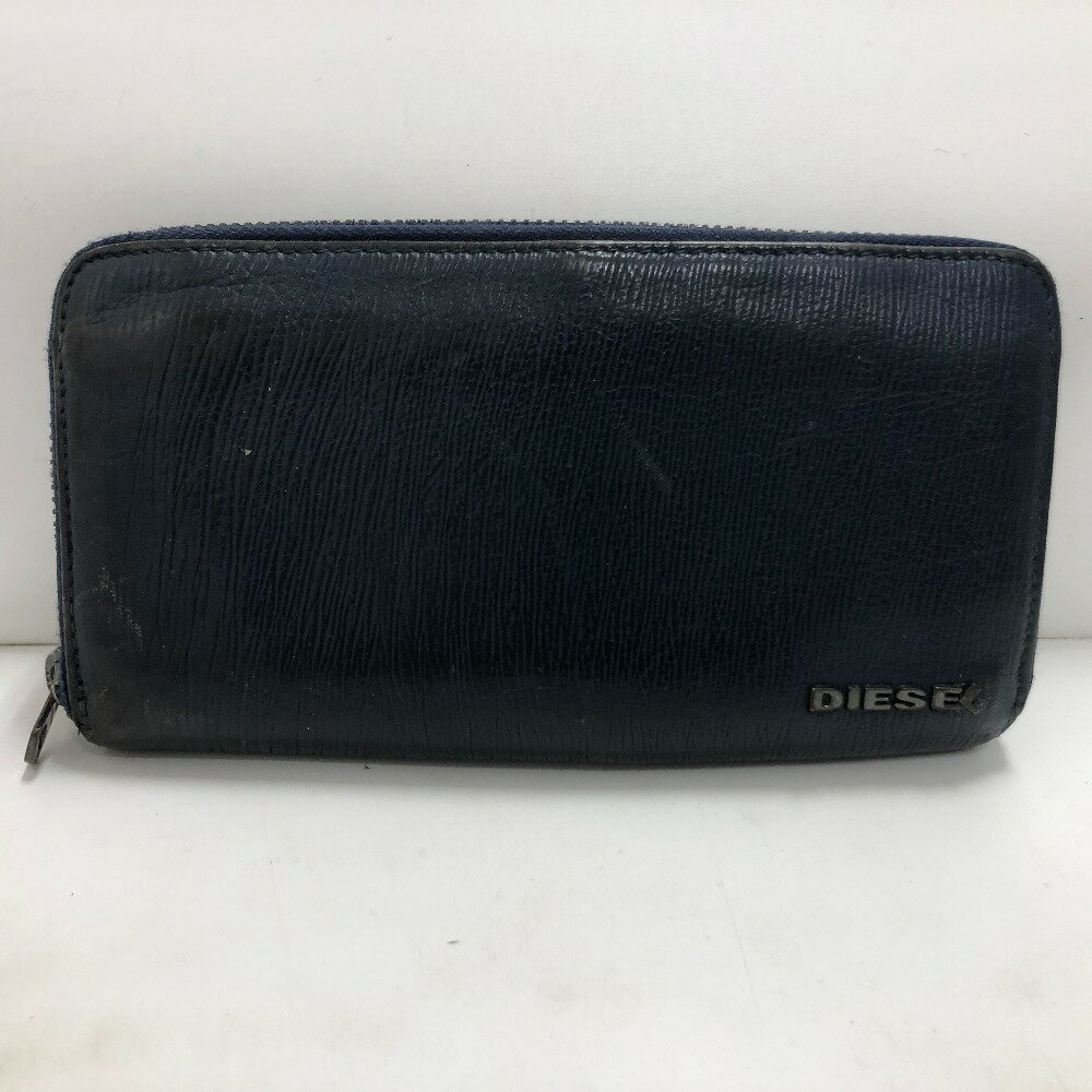 【中古】 ディーゼル DIESEL ラウンドファスナー長財布 ネイビー メンズ 箱なし 長財布 02w09248 【牛久店】