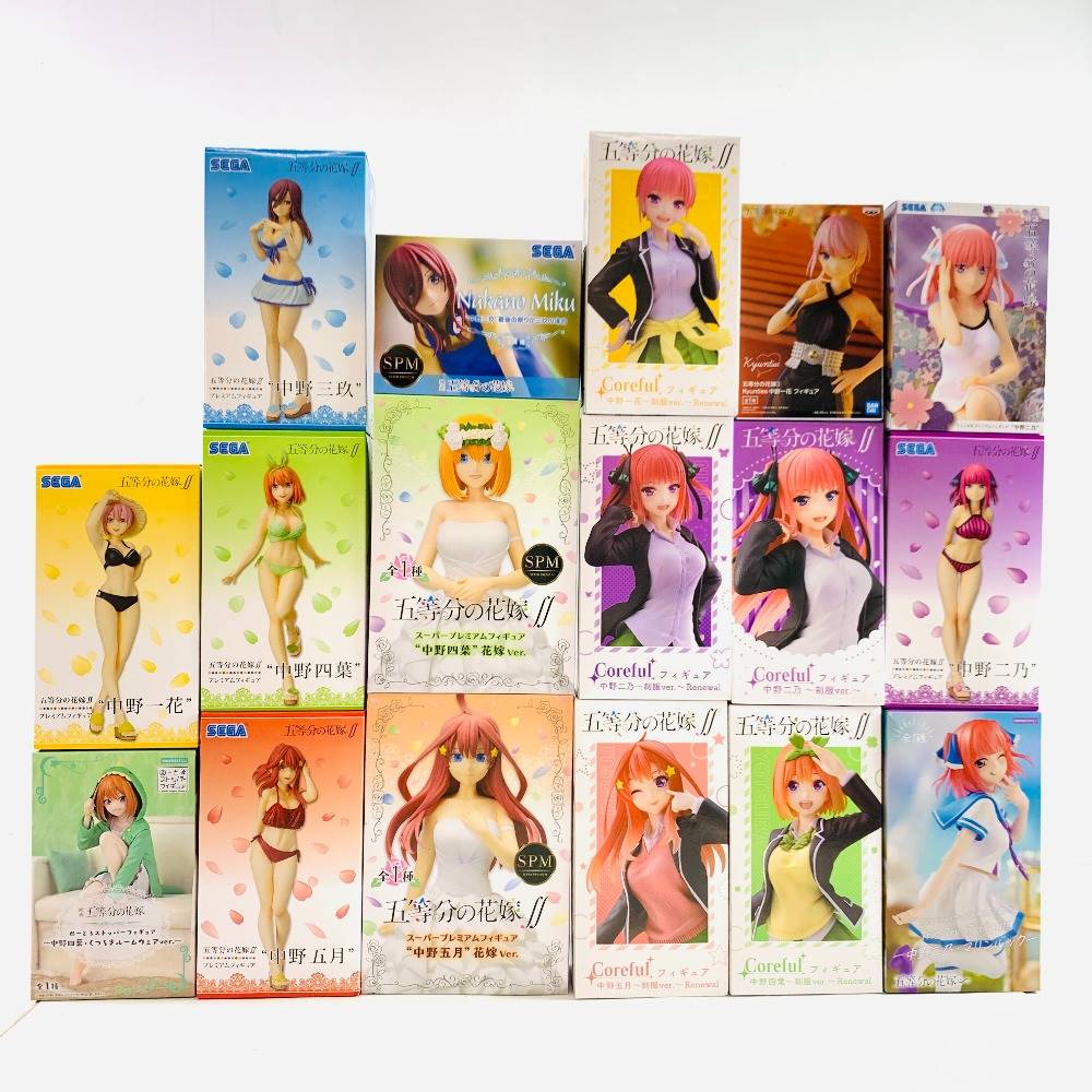 04w2308〓 五等分の花嫁 プライズフィギュア17点まとめ 未開封 【中野一花/中野二乃/中野三玖/中野四葉/中野五月/美少女フィギュア】 中古品のサムネイル
