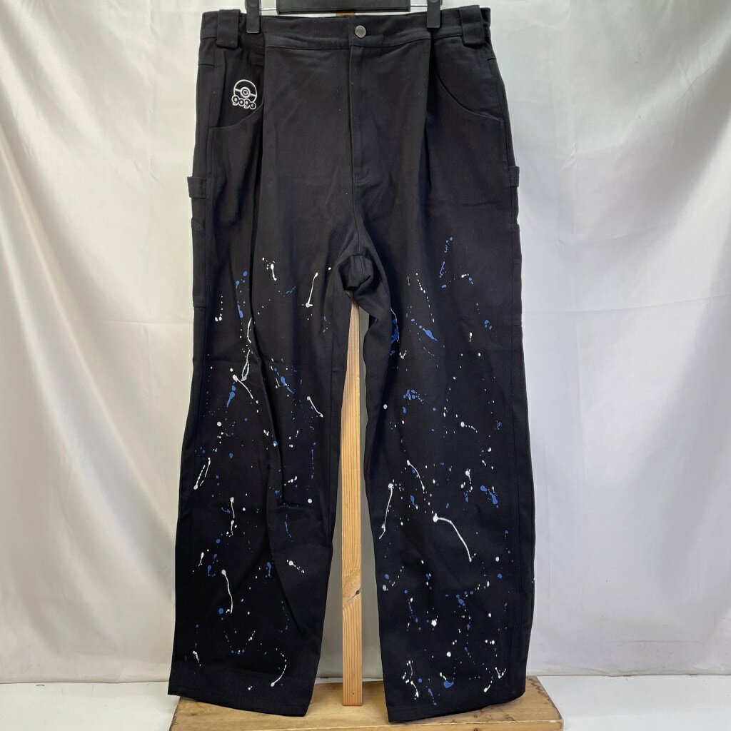 【中古】 9090 ナインティナインティ POCHAMA×9090 Painter Pants ポッチャマコラボ ペインターパンツ ブラック サイズXL メンズ コットン NN1162 01w-2697 【結城店】